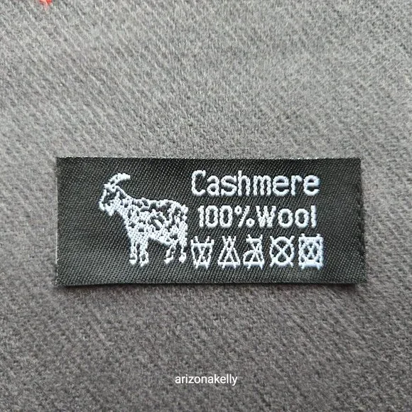 NWOT Cashmere Scarf With Chain Stitch Embroidery Colorful Woven - Picture 12 of 14